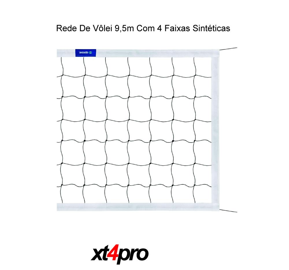 Rede De Vôlei 9,5m Com 4 Faixas Sintéticas